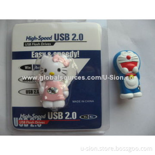 Customized Cartoon Plastic USB Flash Drive, Promotional Gifts or Collections, OEM Orders are Welcome